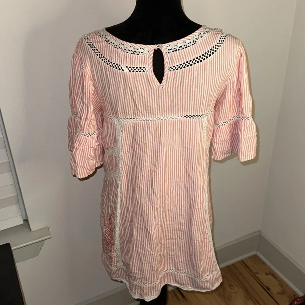 Free People Sunny Day Boho casual dress Gingham plaid cotton dress Sz S‎